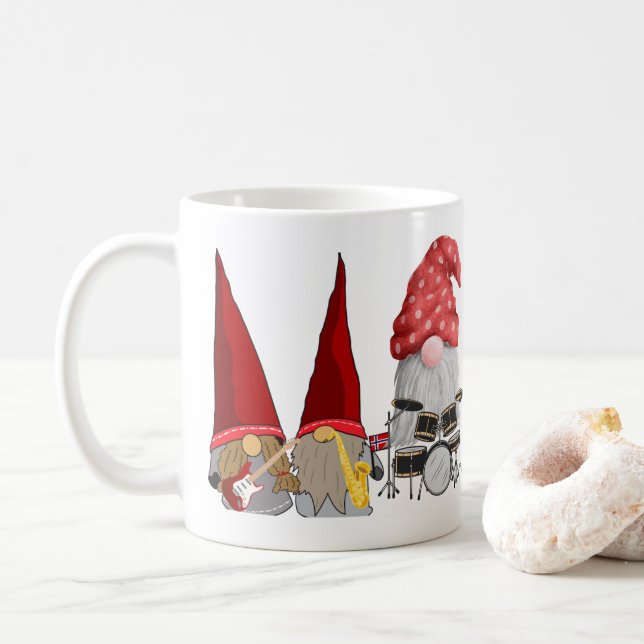 Taza De Café Three Piece Gnome Band on a  (Con donut)