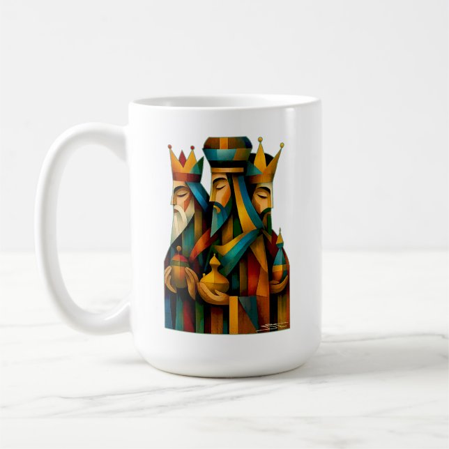 Taza De Café Three Wise Men Abstract Nativity Art  (Izquierda)