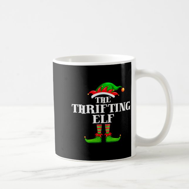 Taza De Café Thrifting Elf Matching Family Group Christmas Part (Derecha)