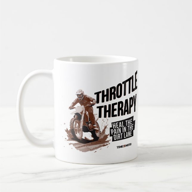 Taza De Café Throttle Therapy Dirt Bike Coffee Mug (Izquierda)