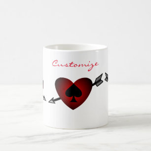 Taza De Café Thunder_Cove de espade negro del corazón cupido
