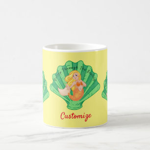 Taza De Café Thunder_Cove de la sirena de la concha de vieira
