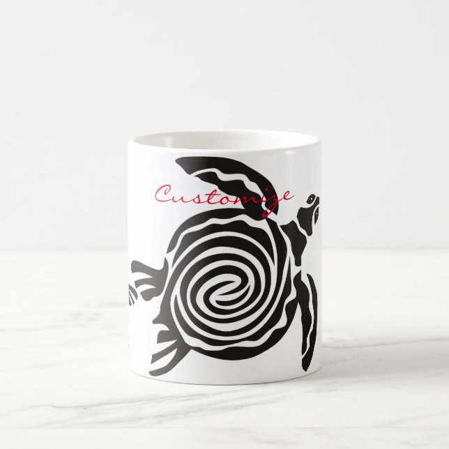 Taza De Café Thunder_Cove de tortuga de estilo tribal (Centro)