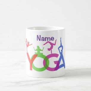 Taza De Café Thunder_Cove: Siluetas de yoga envenenadas