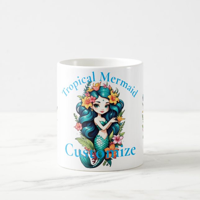 Taza De Café Thunder_Cove, Sirena de Flor Tropical (Centro)