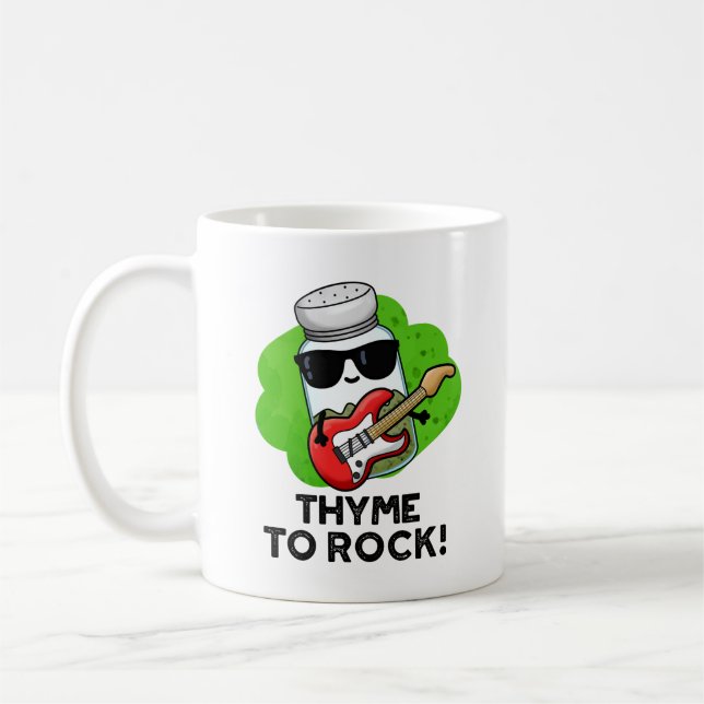 Taza De Café Thyme To Rock Funny Herb Pun (Izquierda)