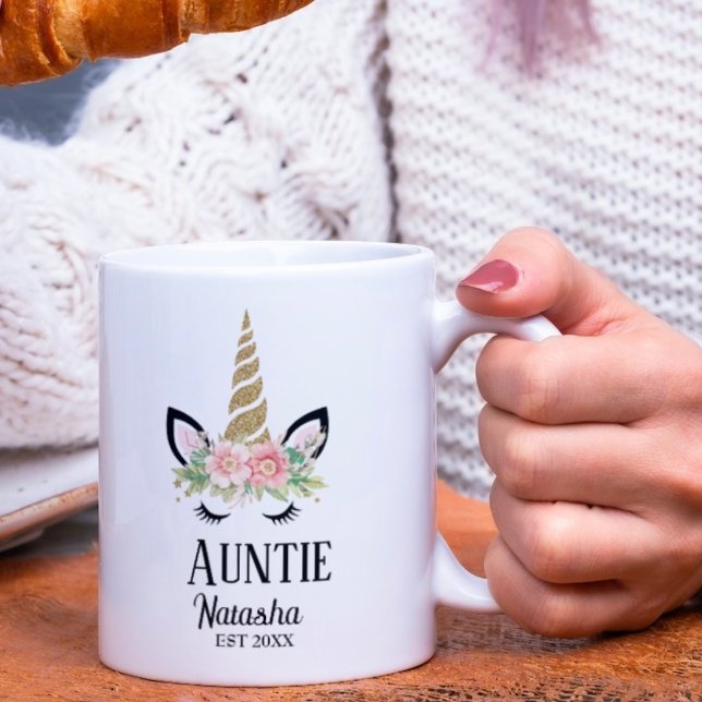 Taza De Café Tía arcoiris floral, anuncio de embarazo (Subido por el creador)