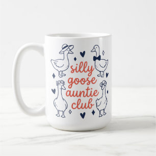 Taza De Café Tía Club Silly Goose Día de la Tía Diversión Famil