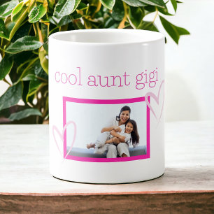 Taza De Café Tía Cool Mejor Tía Nueva Tía Foto Personalizada