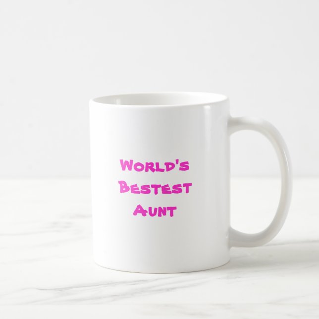 Taza De Café Tía de Bestest del mundo (Derecha)