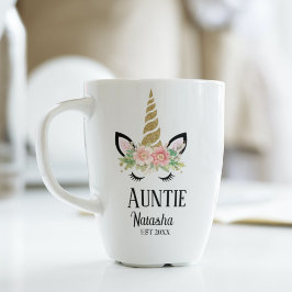 Taza De Café Tía de unicornio caprichosa, invitación de embaraz