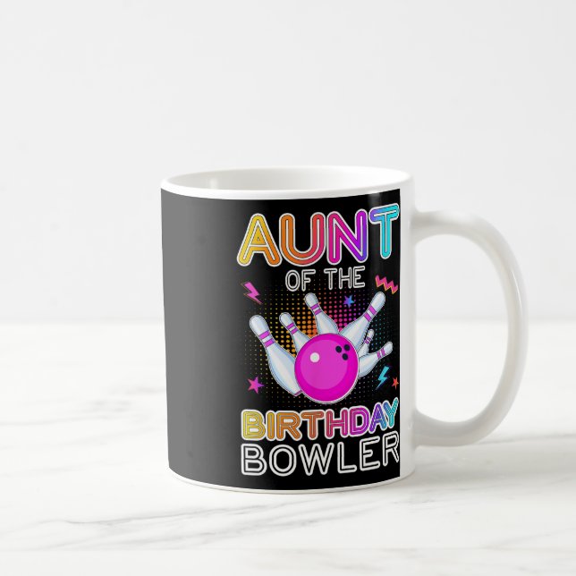 Taza De Café Tía Del Cumpleaños Bowler Bday Bowling Fiesta Cel (Derecha)