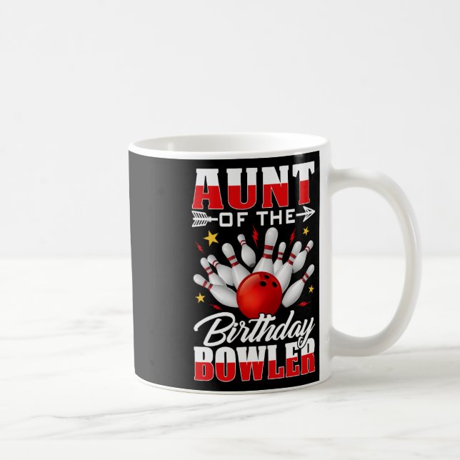 Taza De Café Tía Del Cumpleaños Bowler Bday Bowling Fiesta Cel (Derecha)
