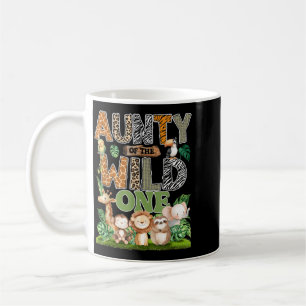 Taza De Café Tía del Salvaje Uno cumpleaños infantil safari