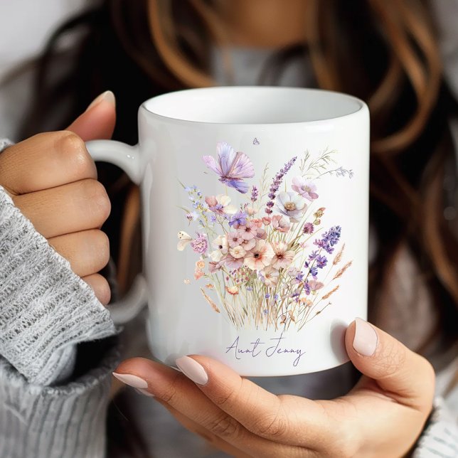Taza De Café Tía floral personalizada (Subido por el creador)