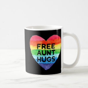 Taza De Café Tía libre abraza la bandera LGBT: Conciencia del o