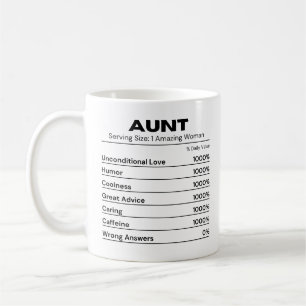 Taza De Café Tía Linda Cuidadosa Mejor Tía