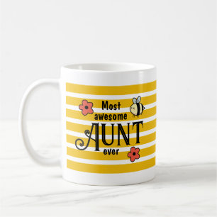 Taza De Café Tía Más Increíble Abejas Y Flores