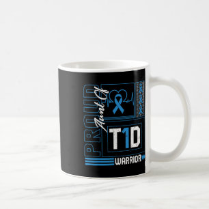 Taza De Café Tía Orgullosa De La Cinta Del Guerrero T1d Concien