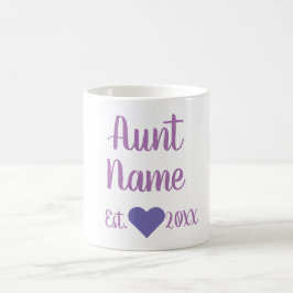 Taza De Café Tía Personalizado establecida morada