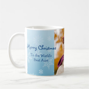 Taza De Café Tía Photo Mug de las Felices Navidad de los copos