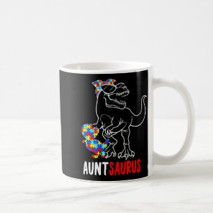Taza De Café Tía Saurio T Rex Dinosaurio Conciencia de Autismo 