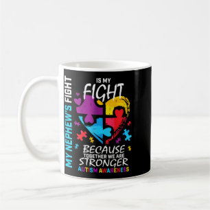 Taza De Café Tía Tío Rompecabezas Corazón Azul Luchador Sobrino