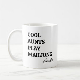 Taza De Café Tías Modernas y Geniales Juegan al Mahjong Nombre 
