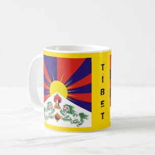 Taza De Café Tíbet, leones de la nieve, bandera tibetana - el