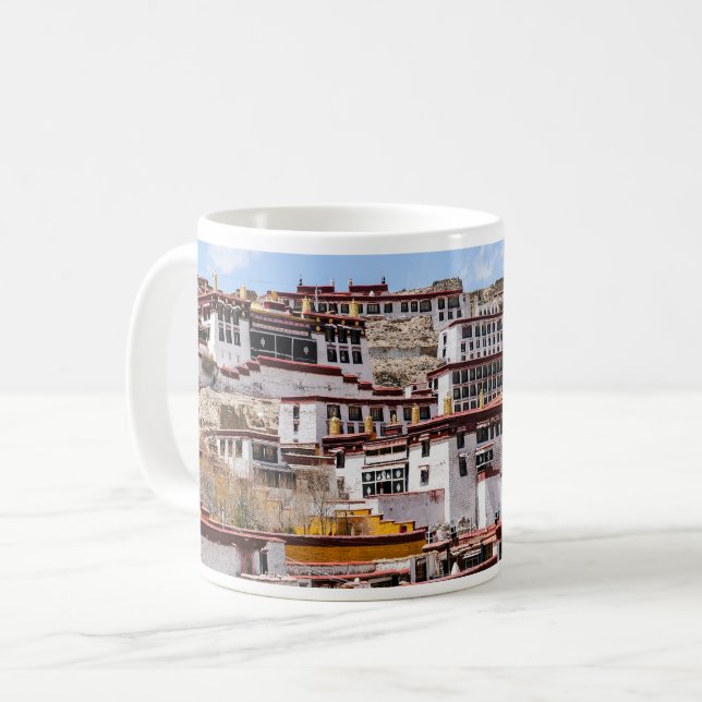 Taza De Café Tíbet - Monasterio Budista Ganden (Anverso izquierdo)