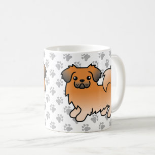 Taza De Café Tibetan Spaniel Sable Rojo Perro De Dibujos Animad