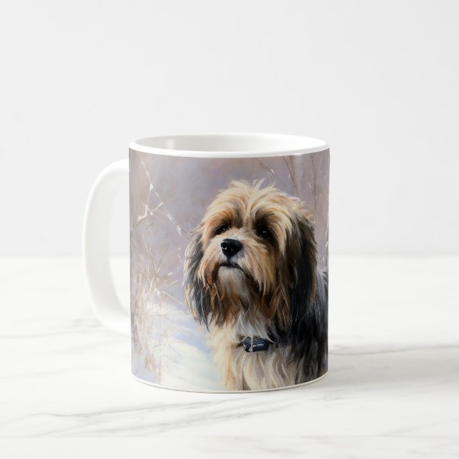 Taza De Café Tibetano aterrador deja que nieva a Navidades (Anverso izquierdo)