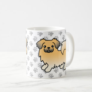 Taza De Café Tibetano Spaniel Sable Cervatillo Perro De Dibujos
