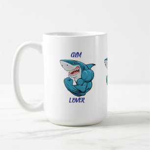 Taza De Café Tiburón Amante del Gimnasio – Diseño Divertido de