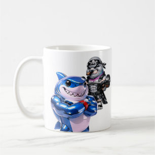 Taza De Café Tiburón Azul Payaso Paloma Fisiculturista Gimnasio