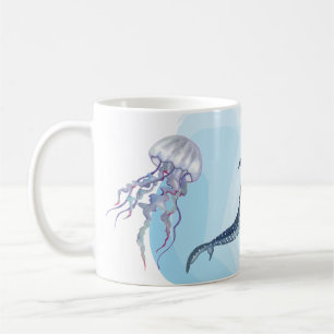 Taza De Café Tiburón Ballena. Acuarela