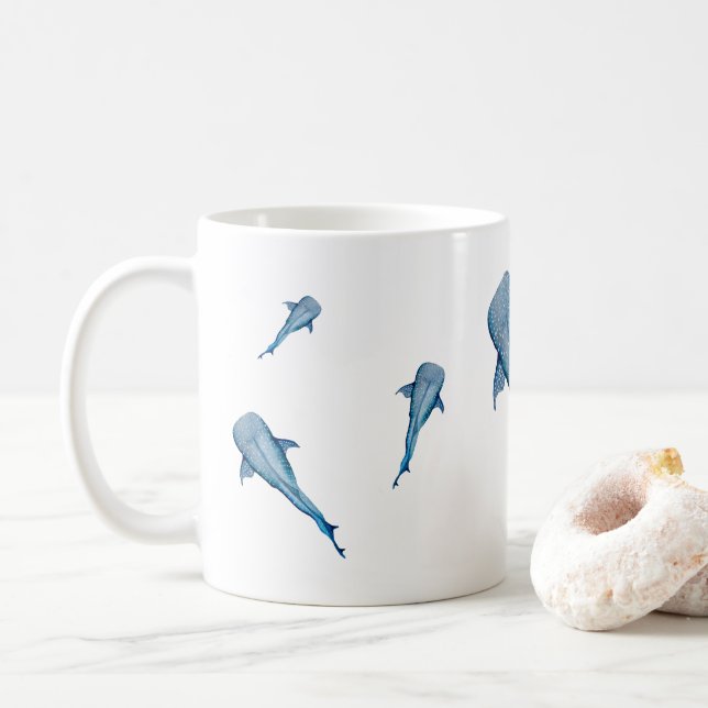 Taza De Café Tiburón ballena acuática (Con donut)