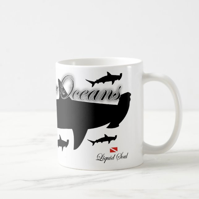 Taza De Café Tiburón de HammerHead - ahorre nuestros océanos (Derecha)