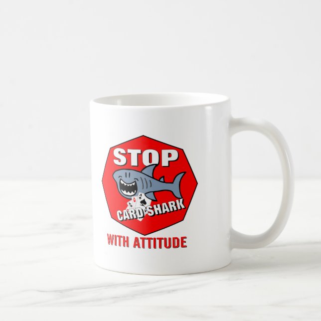 Taza De Café Tiburón de tarjeta con actitud (Derecha)