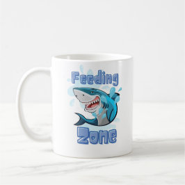 TAZA DE CAFÉ TIBURÓN DE ZONA DE ALIMENTACIÓN , ESTILO DE CARICA