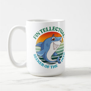 Taza De Café Tiburón Fintellectual Buscador de la Profunda Acad
