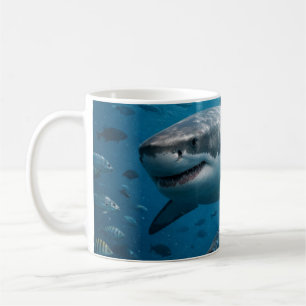 Taza De Café Tiburón majestuoso en lo profundo azul
