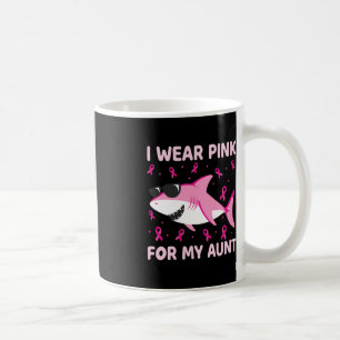 Taza De Café Tiburón que llevo rosado por mis tías de cáncer de