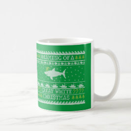 Taza De Café Tiburón suéter feo - Verde de los grandes Navidade