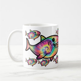 Taza De Café Tiburón Tie Dye: Un Delicioso Acuático Colorido