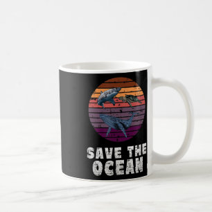 Taza De Café Tiburón, tortuga marina, ballena, protección ambie