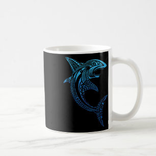 Taza De Café Tiburón tribal artístico tatuaje polinesio hawaian