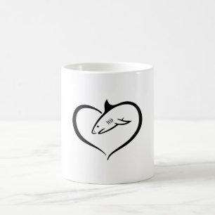 Taza De Café Tiburones tiburones Fin Fish Sea Ocean Guay Gracio