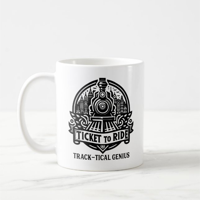 Taza De Café Ticket to Ride Track-tical Genius Mug (Izquierda)