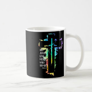 Taza De Café Tie Dye Cruz Miqueas 68 Actúa con Justicia Escritu